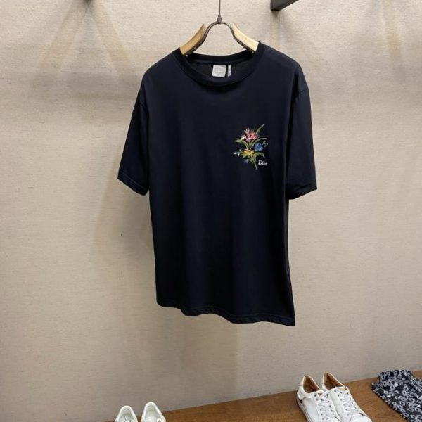 designer,replica,clothing,fake,1:1,lv,luxury,high quality Dior brooch pattern crew neck short-sleeved T-shirt (O680XL)