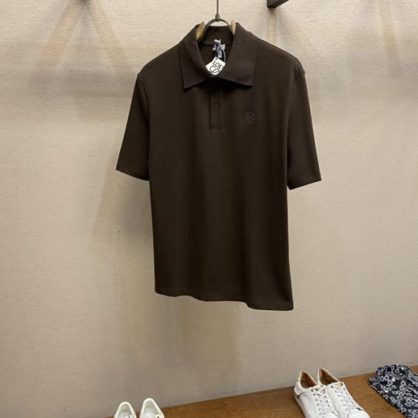 designer,replica,clothing,fake,1:1,lv,luxury,high quality Loewe cotton polo shirt with embroidered logo buttons (SZHN8M)