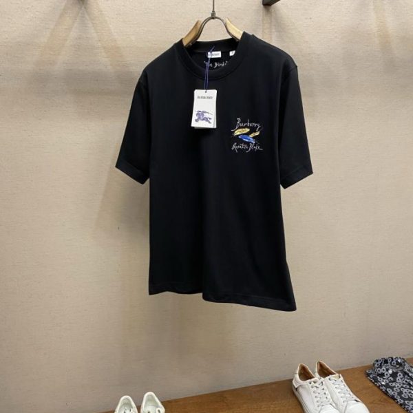 designer,replica,clothing,fake,1:1,lv,luxury,high quality Burberry Feather Pattern Crew Neck Short-Sleeve T-Shirt (YXD11N)