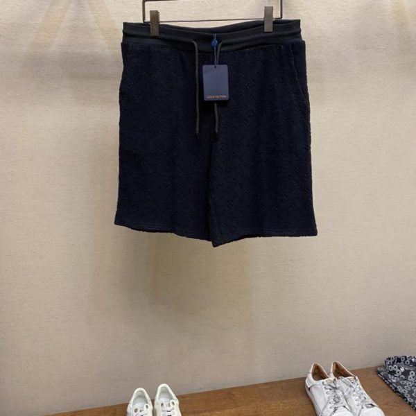 designer,replica,clothing,fake,1:1,lv,luxury,high quality LV LU terry cloth embossed athletic shorts (UMS1H8)