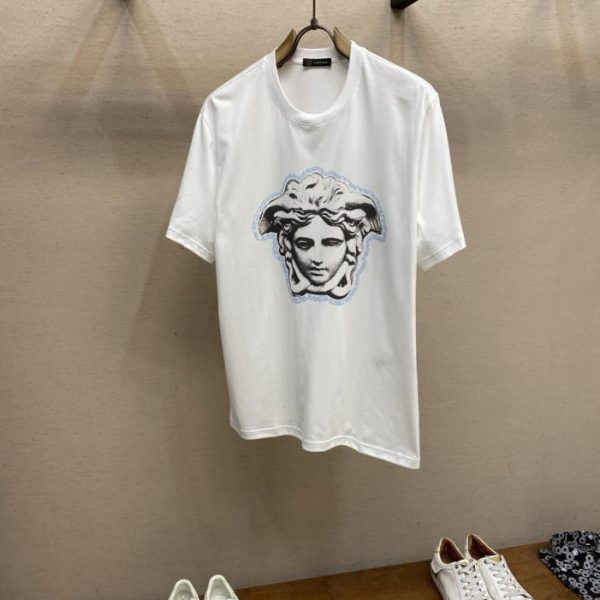 designer,replica,clothing,fake,1:1,lv,luxury,high quality New Versace short-sleeved T-shirt (H9B6AU)