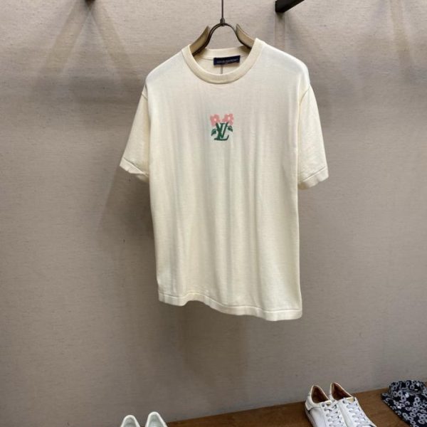 designer,replica,clothing,fake,1:1,lv,luxury,high quality LV monogram floral jacquard knit sweater, short-sleeved (28 UITL)