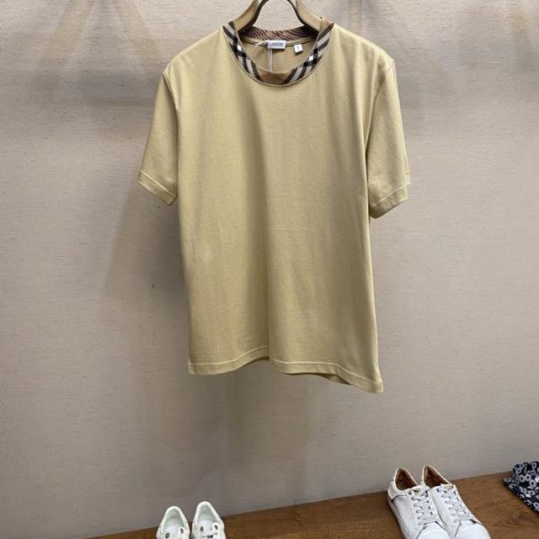 designer,replica,clothing,fake,1:1,lv,luxury,high quality Burberry classic check collar crew neck T-shirt (BW9WJS)