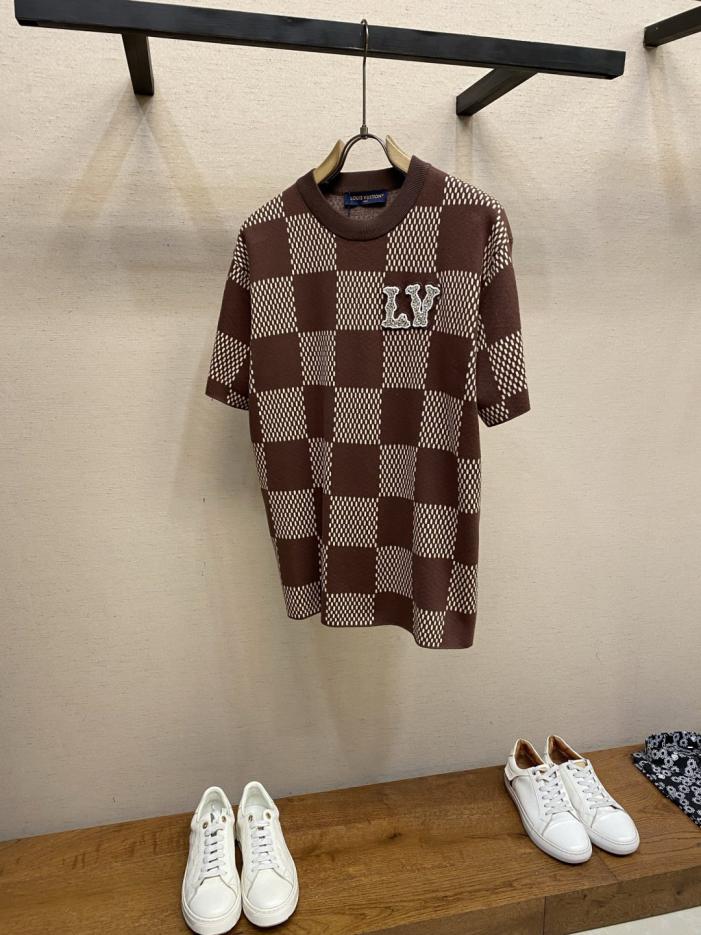 designer,replica,clothing,fake,1:1,lv,luxury,high quality LV Damier Cotton Knit Short-Sleeve Top with Rhinestone Embellishing (YO7JB6) designer,replica,clothing,fake,1:1,lv,luxury,high quality LV Damier Cotton Knit Short-Sleeve Top with Rhinestone Embellishing (YO7JB6)