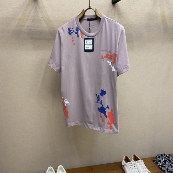 designer,replica,clothing,fake,1:1,lv,luxury,high quality LV Ready-to-Wear Hand-Painted Direct-Injection Print Embroidery Lightweight Cotton Knit Summer T-Shirt (52QZUL)