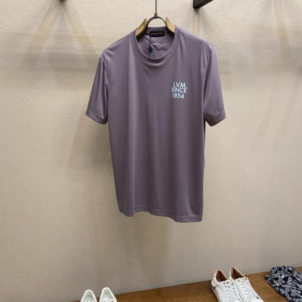designer,replica,clothing,fake,1:1,lv,luxury,high quality LV Spring/Summer Liquid Nitrogen Mauve Letter Print Short-Sleeve T-Shirt (DOJHQW)