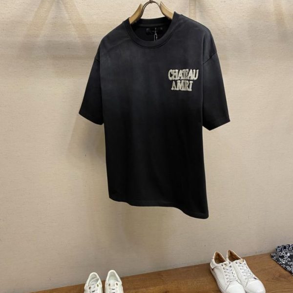 designer,replica,clothing,fake,1:1,lv,luxury,high quality AMIRI Summer New Arrival Pure Cotton Short-Sleeve Heavyweight T-Shirt with Intense Embroidery, Unisex (64KLGB)