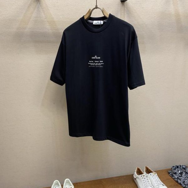 designer,replica,clothing,fake,1:1,lv,luxury,high quality STONE ISLAND New Logo Print Pure Cotton Crew Neck Loose Short-Sleeve T-Shirt (K0YIJK)