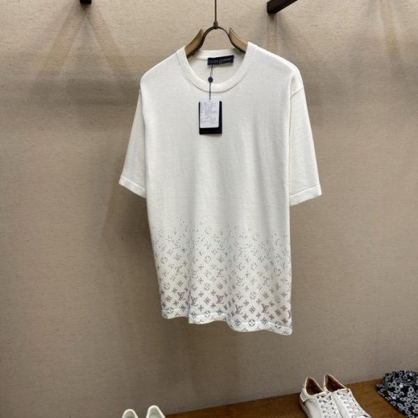 designer,replica,clothing,fake,1:1,lv,luxury,high quality LV Spring/Summer New Arrival Rhinestone Knit Short-Sleeve T-Shirt (G7IIED)