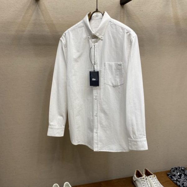 designer,replica,clothing,fake,1:1,lv,luxury,high quality Prada embroidered chambray shirt (DOBU47)