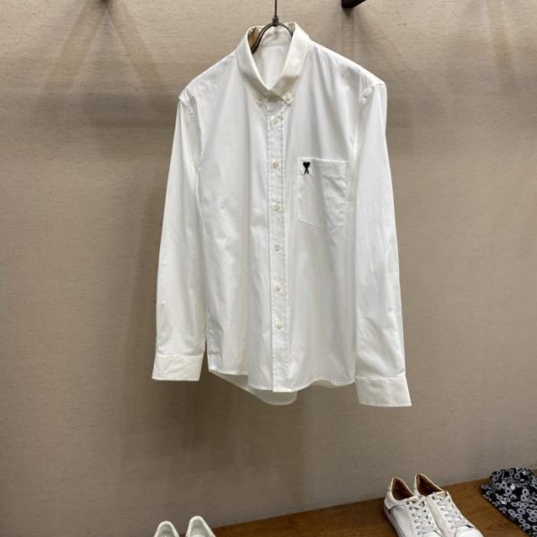 designer,replica,clothing,fake,1:1,lv,luxury,high quality AMI Stylish and Simple Long-Sleeved Shirt (142EIO)