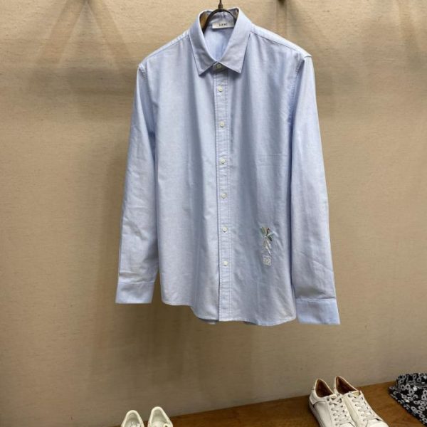 designer,replica,clothing,fake,1:1,lv,luxury,high quality Loewe collaboration Oxford shirt with logo embroidery details (KQC9OY)