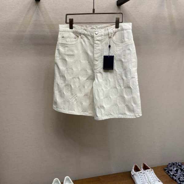 designer,replica,clothing,fake,1:1,lv,luxury,high quality LV checkered denim shorts (3H2ZZX)