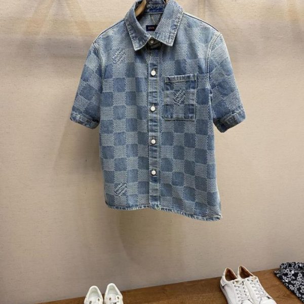 designer,replica,clothing,fake,1:1,lv,luxury,high quality New LV Damier denim jacket (2ICDBC)