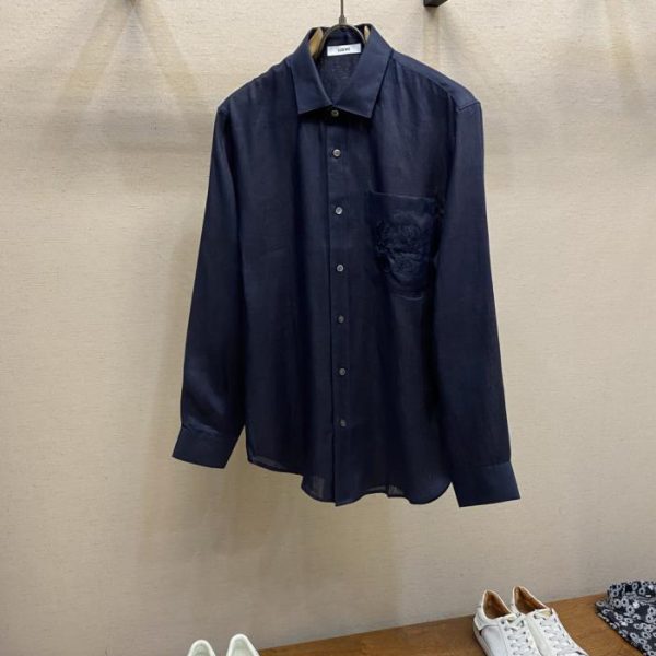 designer,replica,clothing,fake,1:1,lv,luxury,high quality Loewe premium linen shirt (48 ILZB)