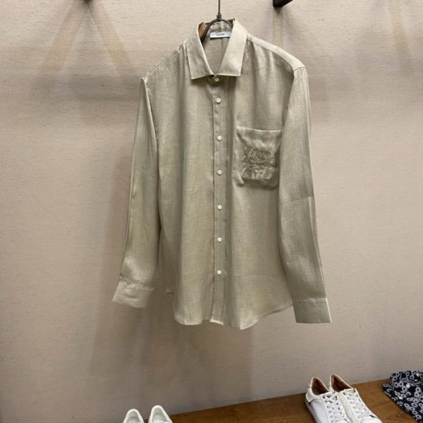 designer,replica,clothing,fake,1:1,lv,luxury,high quality Loewe premium linen shirt (QI7HXG)