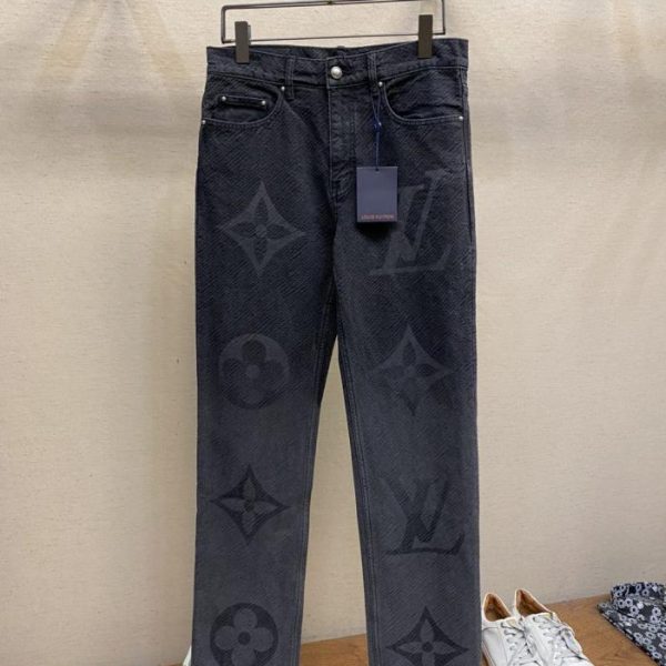 designer,replica,clothing,fake,1:1,lv,luxury,high quality LV jacquard jeans with subtle pattern (KODSDR)
