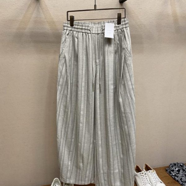 designer,replica,clothing,fake,1:1,lv,luxury,high quality BV striped wide-leg breezy trousers (RCIZLJ)