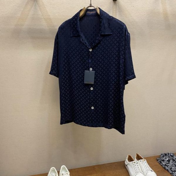 designer,replica,clothing,fake,1:1,lv,luxury,high quality LV Acetate Satin Jacquard Short-Sleeve (3DRIVJ)