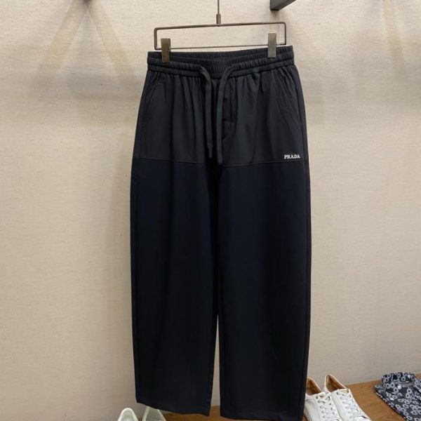 designer,replica,clothing,fake,1:1,lv,luxury,high quality Prada patchwork wide-leg trousers, casual pants (OV2IUZ)