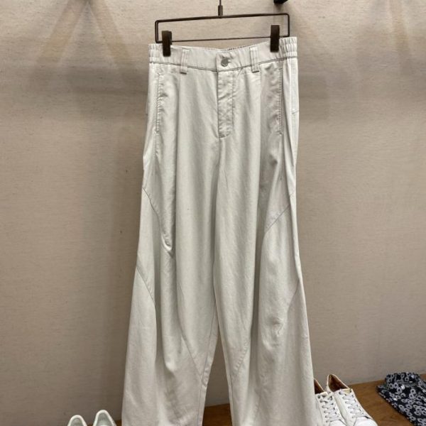 designer,replica,clothing,fake,1:1,lv,luxury,high quality BV Apricot Linen Wide-Leg Slim Jeans (A5Y28T)