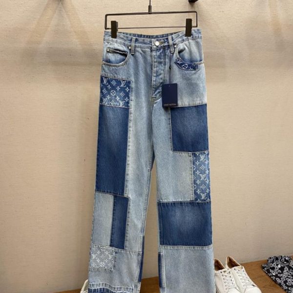 designer,replica,clothing,fake,1:1,lv,luxury,high quality LV Patchwork Skateboard Jeans (QUSGBO)