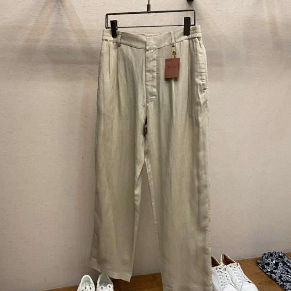 designer,replica,clothing,fake,1:1,lv,luxury,high quality Nuoyou Pianya: Italian luxury style with understated vintage flair – linen double-fold casual trousers (G7ID75)
