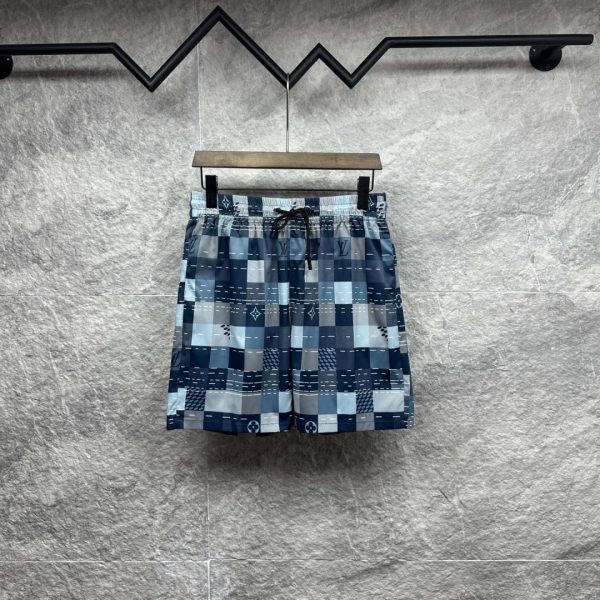 designer,replica,clothing,fake,1:1,lv,luxury,high quality LV New All-over Print Logo Beach Shorts for Couples (S4VH77)