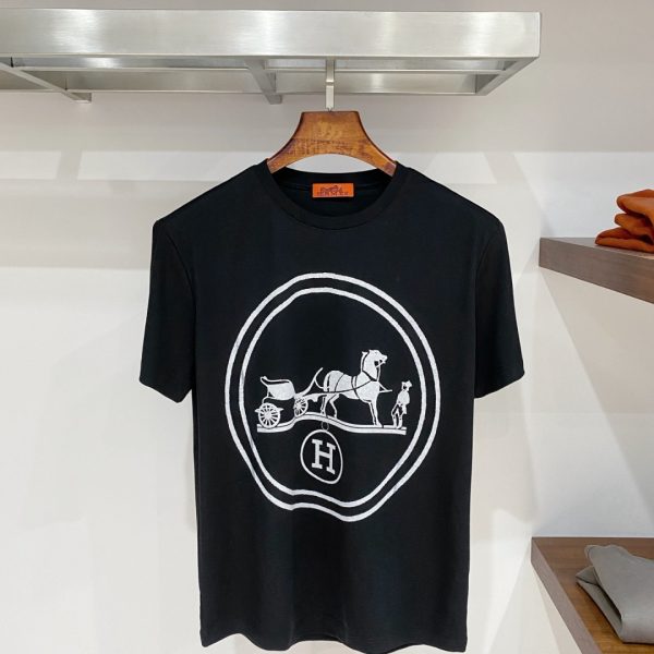 designer,replica,clothing,fake,1:1,lv,luxury,high quality Hermès H13 Summer New Mercerized Cotton Short-Sleeve T-Shirt (1AURH3)