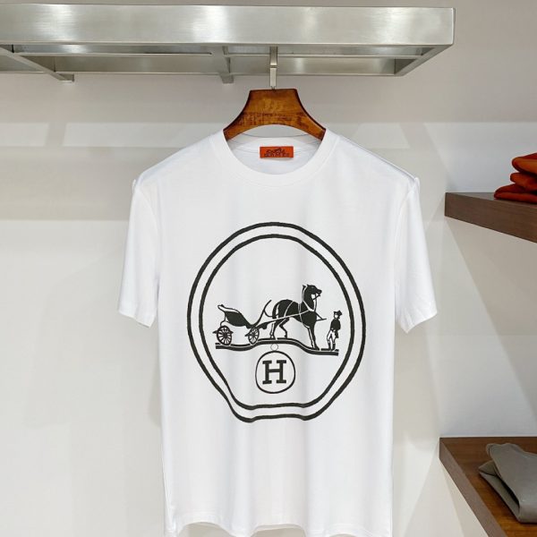 designer,replica,clothing,fake,1:1,lv,luxury,high quality Hermès H13 Summer New Mercerized Cotton Short-Sleeve T-Shirt (IJ34FF)