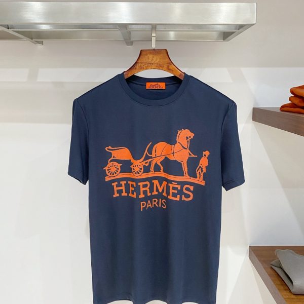 designer,replica,clothing,fake,1:1,lv,luxury,high quality Hermès H16 Summer New Mercerized Cotton Short-Sleeve T-Shirt (G4XHEB)
