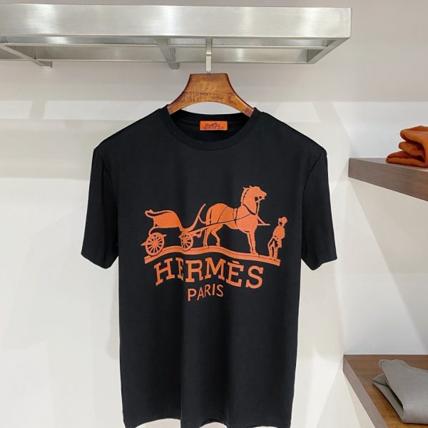 designer,replica,clothing,fake,1:1,lv,luxury,high quality Hermès H16 Summer New Mercerized Cotton Short-Sleeve T-Shirt (WQZXLC)