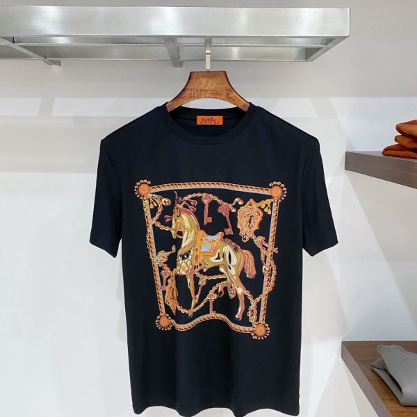 designer,replica,clothing,fake,1:1,lv,luxury,high quality Hermès H17 Summer New Mercerized Cotton Short-Sleeve T-Shirt (DN5BB5)