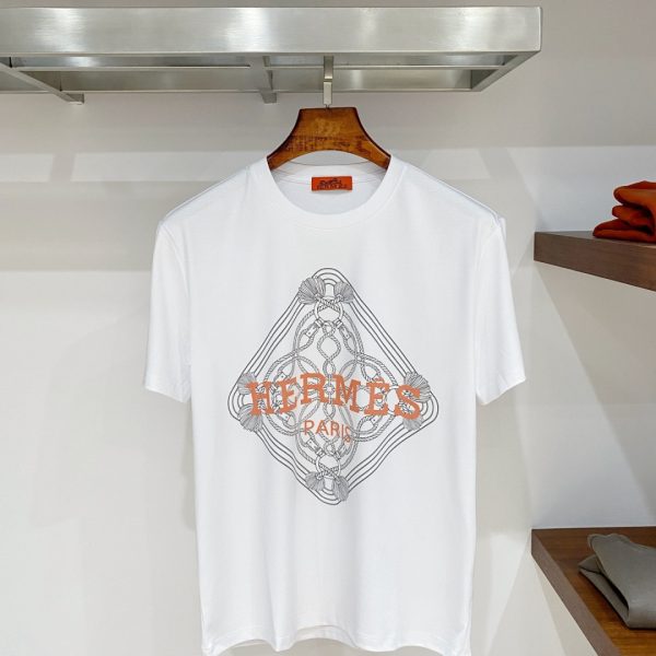 designer,replica,clothing,fake,1:1,lv,luxury,high quality Hermès H18 Summer New Mercerized Cotton Short-Sleeve T-Shirt (H8ADQ0)