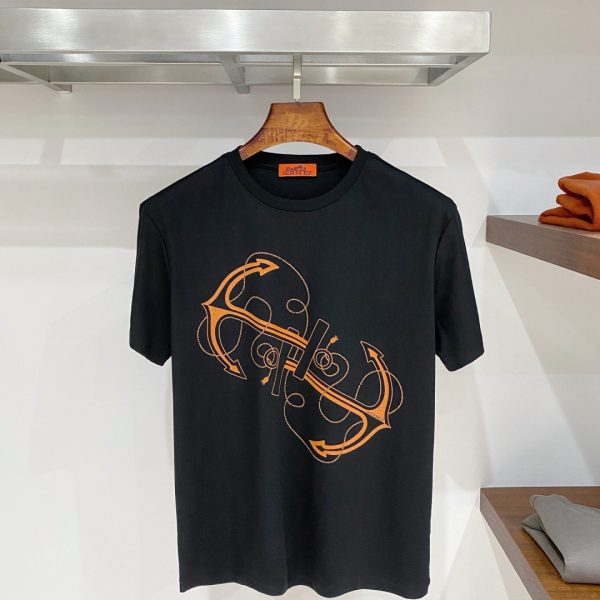designer,replica,clothing,fake,1:1,lv,luxury,high quality Hermès H23 Summer New Mercerized Cotton Short-Sleeve T-Shirt (364UOV)
