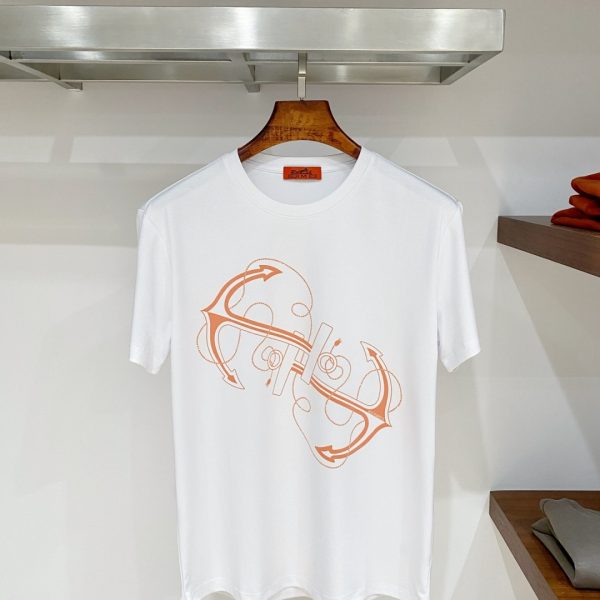 designer,replica,clothing,fake,1:1,lv,luxury,high quality Hermès H23 Summer New Mercerized Cotton Short-Sleeve T-Shirt (ZODJ3Q)