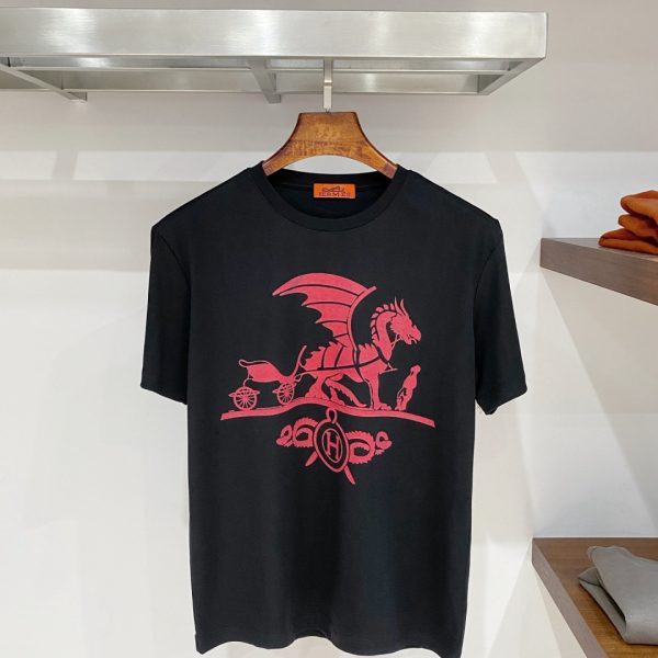 designer,replica,clothing,fake,1:1,lv,luxury,high quality Hermès H26 Summer New Mercerized Cotton Short-Sleeve T-Shirt (3B28UZ)