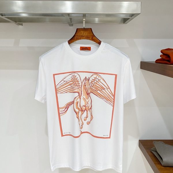 designer,replica,clothing,fake,1:1,lv,luxury,high quality Hermès H27 Summer New Mercerized Cotton Short-Sleeve T-Shirt (32JQV1)