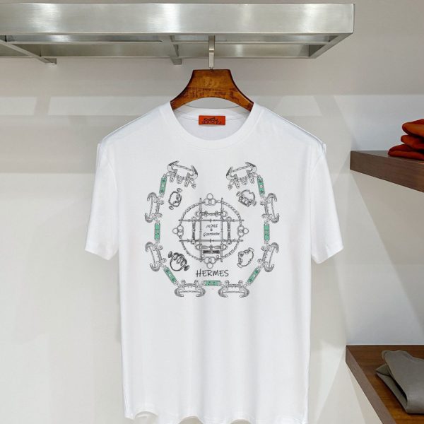 designer,replica,clothing,fake,1:1,lv,luxury,high quality Hermès H41 Summer New Mercerized Cotton Short-Sleeve T-Shirt (SFDM8Z)