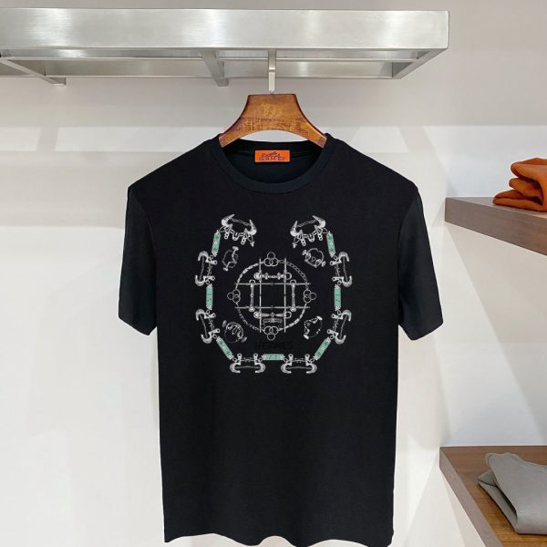 designer,replica,clothing,fake,1:1,lv,luxury,high quality Hermès H41 Summer New Mercerized Cotton Short-Sleeve T-Shirt (SKLB7Z)