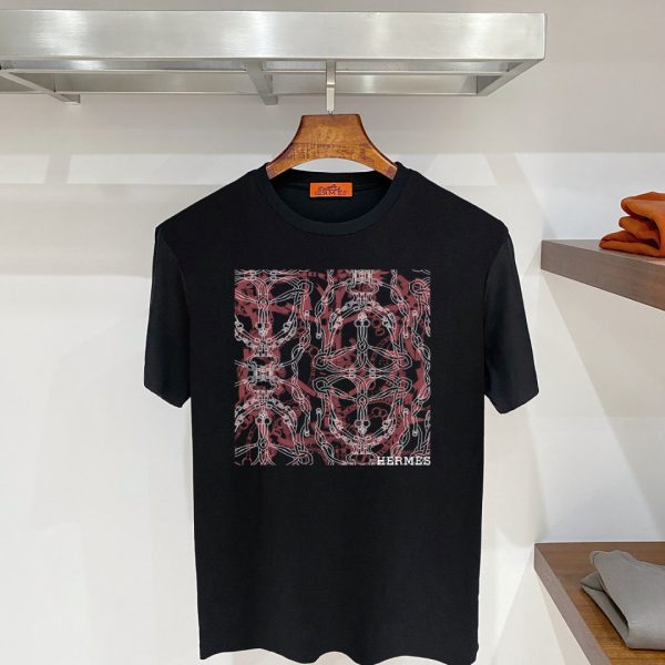 designer,replica,clothing,fake,1:1,lv,luxury,high quality Hermès H45 Summer New Mercerized Cotton Short-Sleeve T-Shirt (44VWXY)