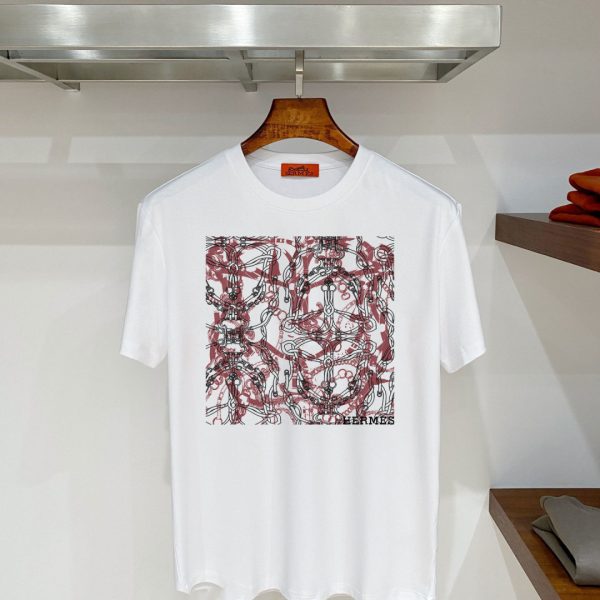 designer,replica,clothing,fake,1:1,lv,luxury,high quality Hermès H45 Summer New Mercerized Cotton Short-Sleeve T-Shirt (VN064T)