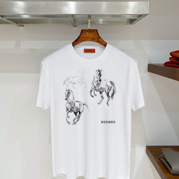 designer,replica,clothing,fake,1:1,lv,luxury,high quality Hermès H51 Summer New Mercerized Cotton Short-Sleeve T-Shirt (9WTGVU)