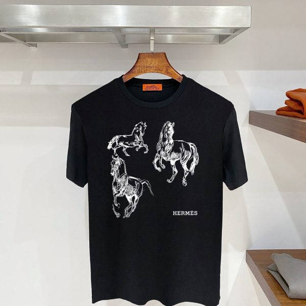 designer,replica,clothing,fake,1:1,lv,luxury,high quality Hermès H51 Summer New Mercerized Cotton Short-Sleeve T-Shirt (MCRSH0)