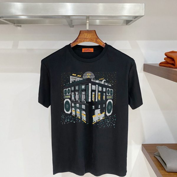 designer,replica,clothing,fake,1:1,lv,luxury,high quality Hermès H33 Summer New Mercerized Cotton Short-Sleeve T-Shirt (9E484T)