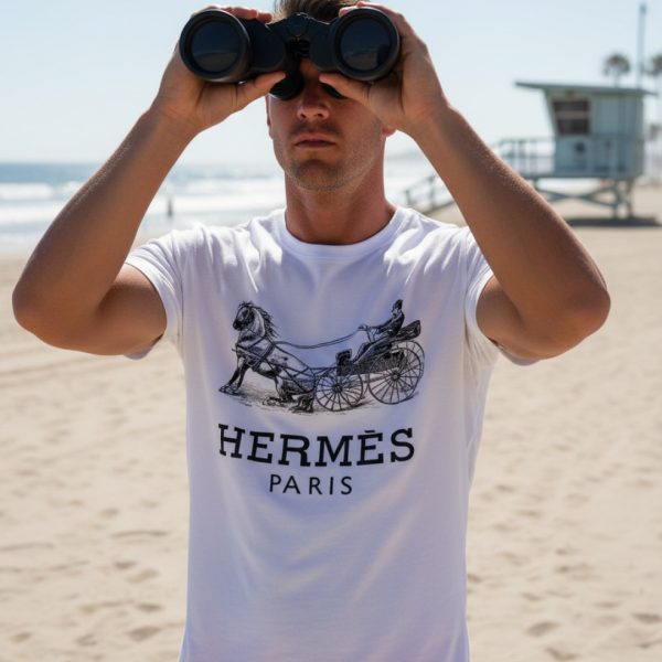 designer,replica,clothing,fake,1:1,lv,luxury,high quality Hermès H37 Summer New Mercerized Cotton Short-Sleeve T-Shirt (422BTT)