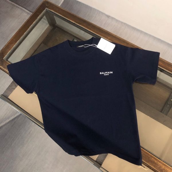 designer,replica,clothing,fake,1:1,lv,luxury,high quality BALMAIN’s latest logo-printed short-sleeved T-shirt for couples (EO4RKD)
