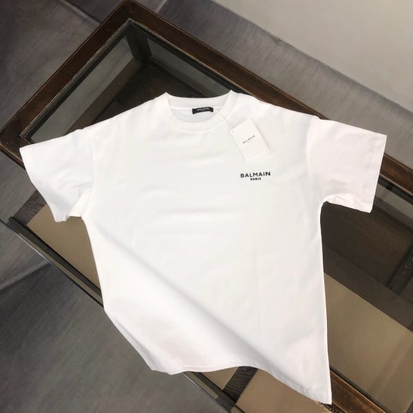 designer,replica,clothing,fake,1:1,lv,luxury,high quality BALMAIN’s latest logo-printed short-sleeved T-shirt for couples (QW9NZI)