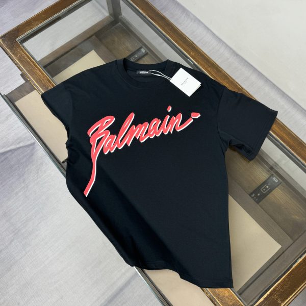 designer,replica,clothing,fake,1:1,lv,luxury,high quality BALMAIN’s latest logo print short-sleeved T-shirt for couples (UCWXHH)