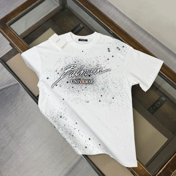 designer,replica,clothing,fake,1:1,lv,luxury,high quality BALMAIN’s latest seamless printed short-sleeved T-shirt for couples (OVYWU5)